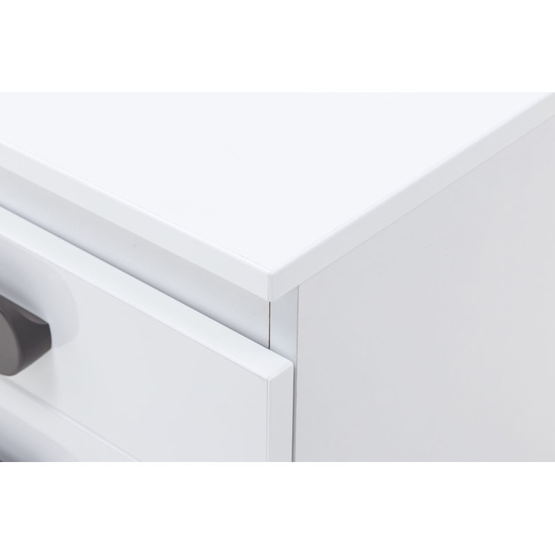 45 cm W Bedside Table, White