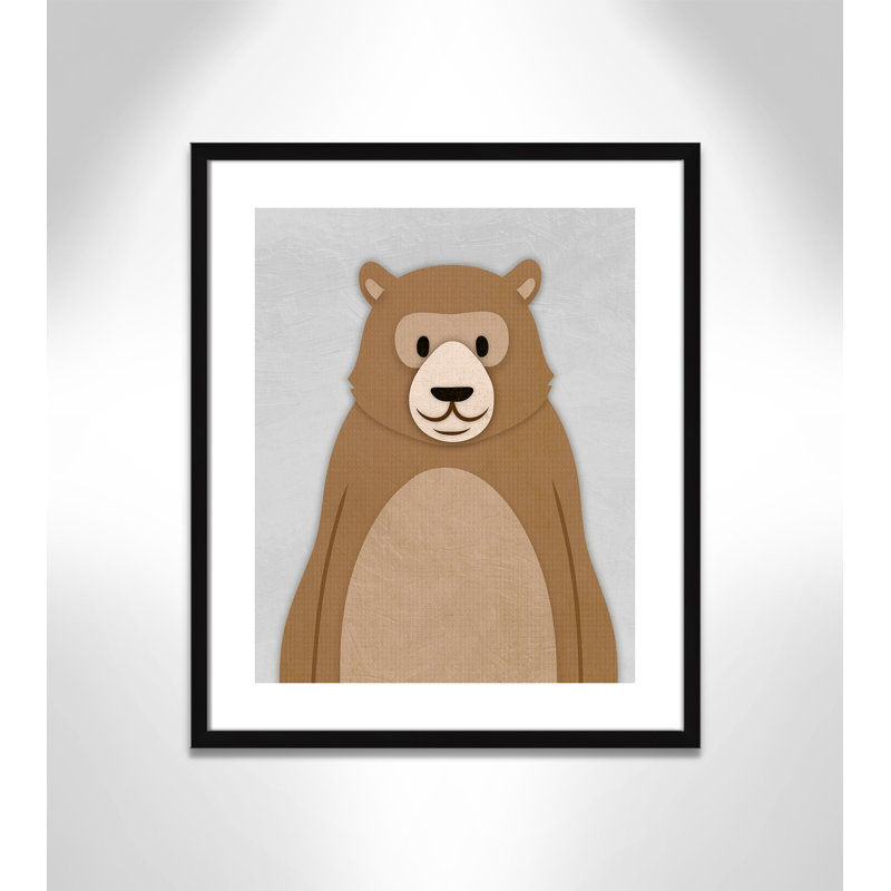 Adhésif décoratif Cheery Bear, 24.5" H x 20.5" W x 1.18" D, Encadré de boîte noir
