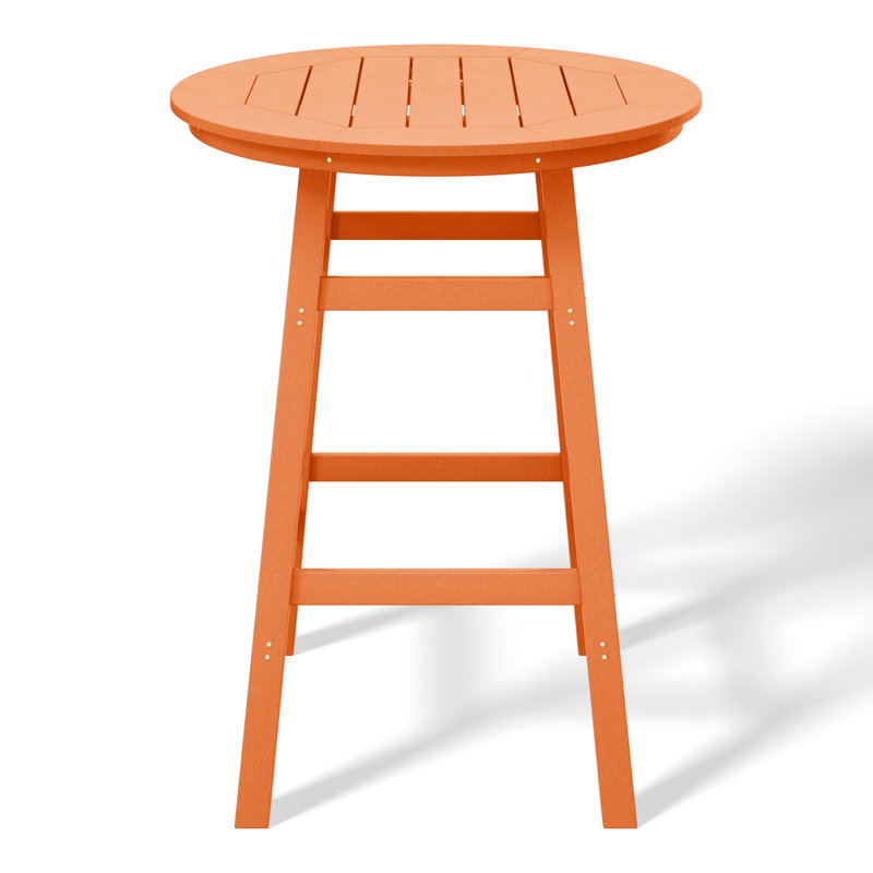 Table de bar d'extérieur ronde 35 po Laguna, 42'' H x 35" W x 35" D, Orange
