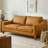 Weddel 75.6" Genuine Leather Square Arm 3-Seater Sofa-886771070