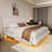 Floating Bed With Light,Upholstered Bed-158227731
