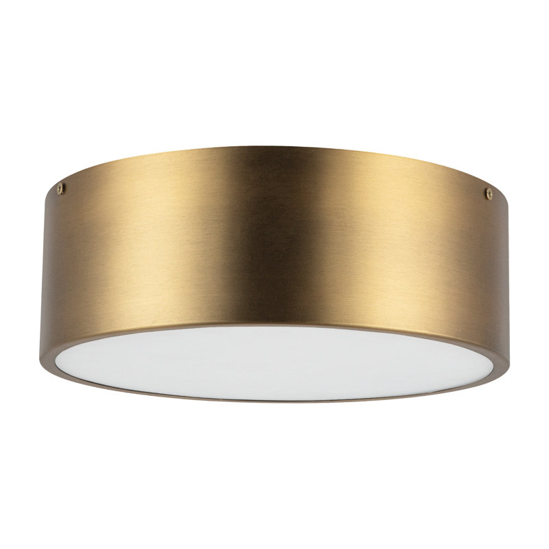 Plafonnier encastré cylindrique 2 lumières Mossy, Doré vieilli