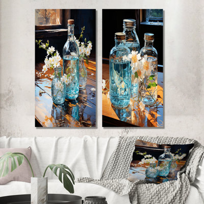 Blue Bottled Reflections - Bottled Beverage Wall Decor Set Of 2