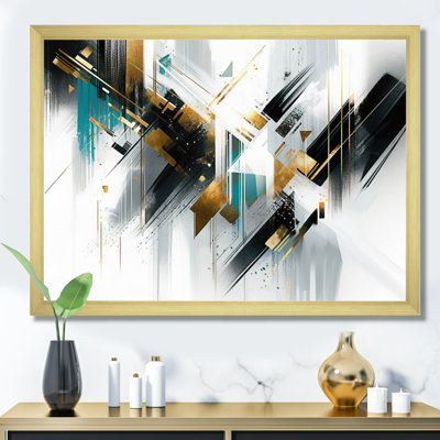 " Teal Gold Cubist Kaleidoscope I "