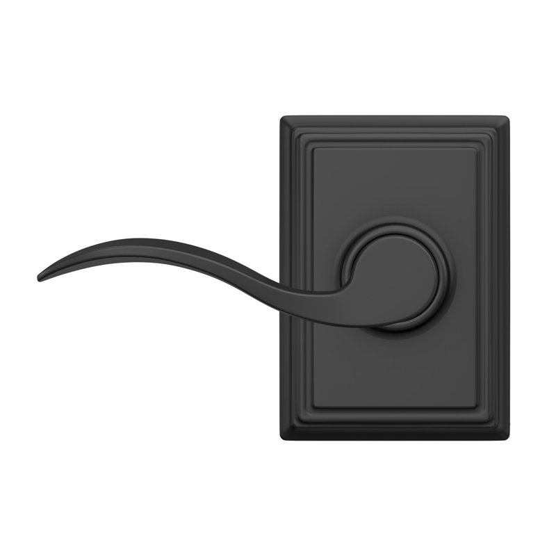 Poignée de porte décorative avec rosette Addison, Noir mat