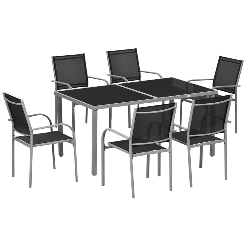 Bridget 6 - Person Patio Dining Set with Rectangular Table