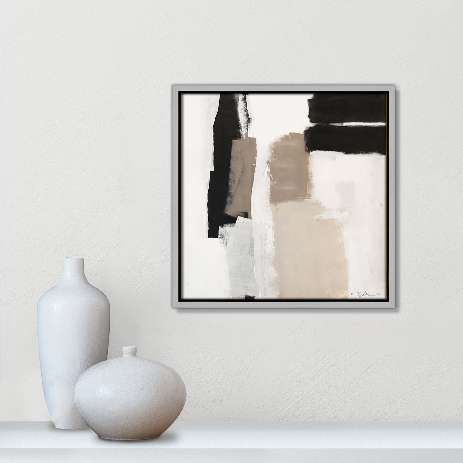Earth Scapes II Print, Silver Floater Framed, 13.5" H x 13.5" W x 2" D