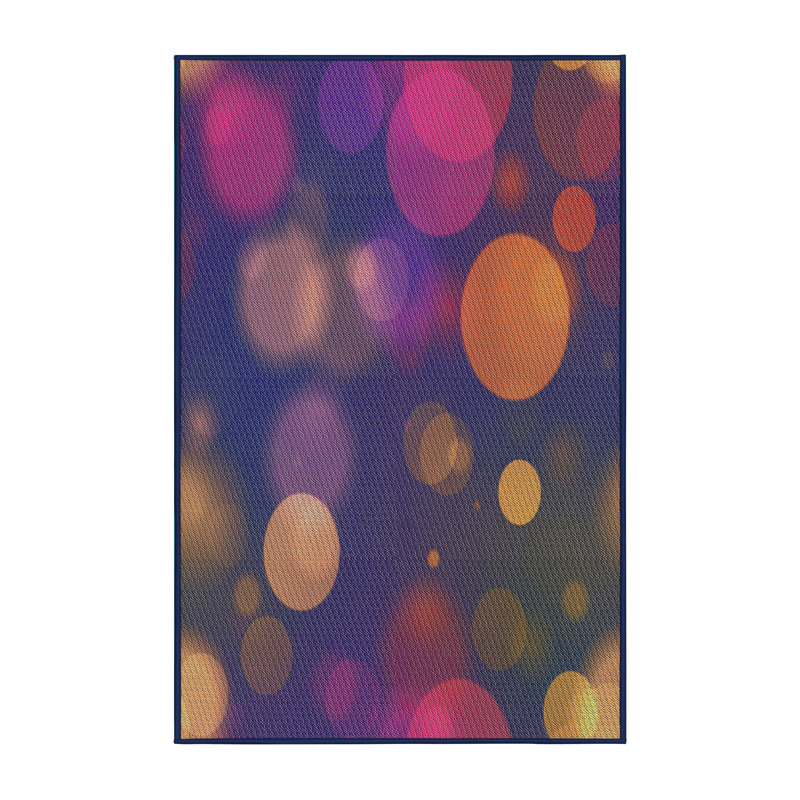 Tapis décoratif mauve à pois, Rectangle 5 pi x 7 pi