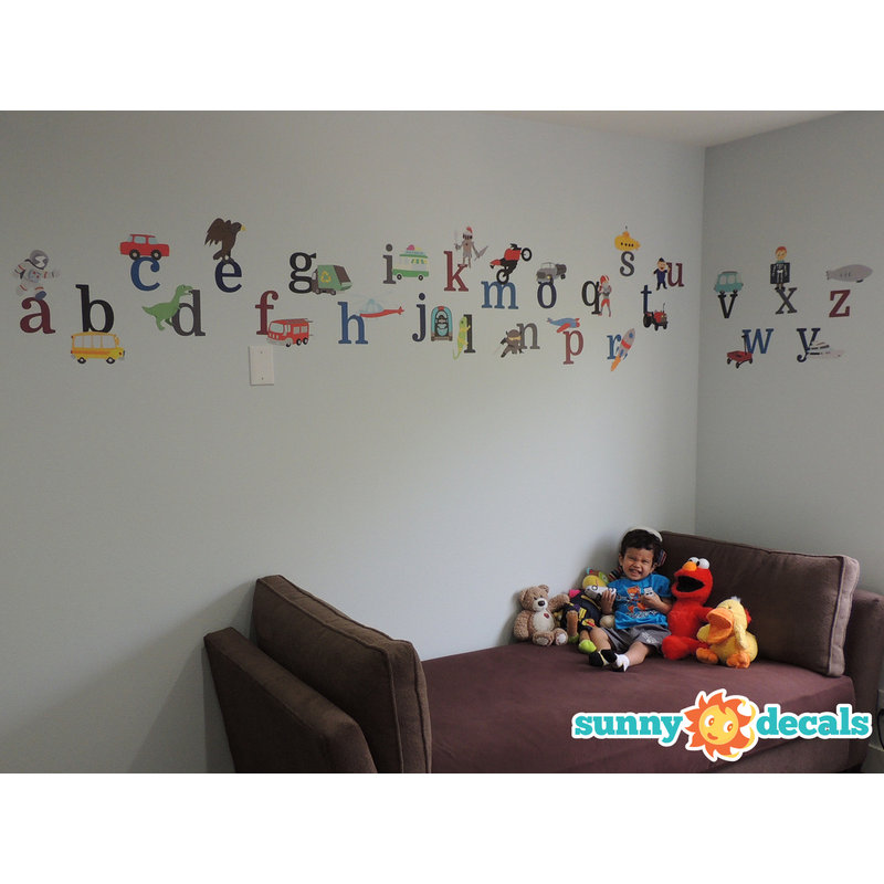 Décalcomanie murale en tissu alphabet