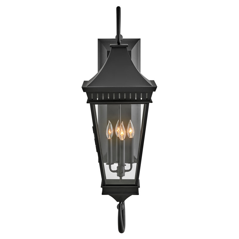 Chapel Hill 4-Light Outdoor Aluminum Wall Mount Lantern w/ Scrollwork
