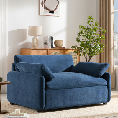 Canapé simple surdimensionné en chenille 50 * 43 ", fauteuil d'appoint large et profond, fauteuil rembourré moderne et confortable, canapé-lit avec coussins pour le salon et l’appartement