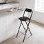 Tabouret pliant de 29,5 po de hauteur avec siège en cuir et structure en métal