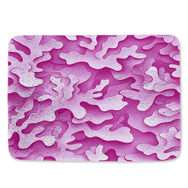 Tapis de bain mauve à motif abstrait de salle de bain Hollywood Regency, L 34 po x l 21 po