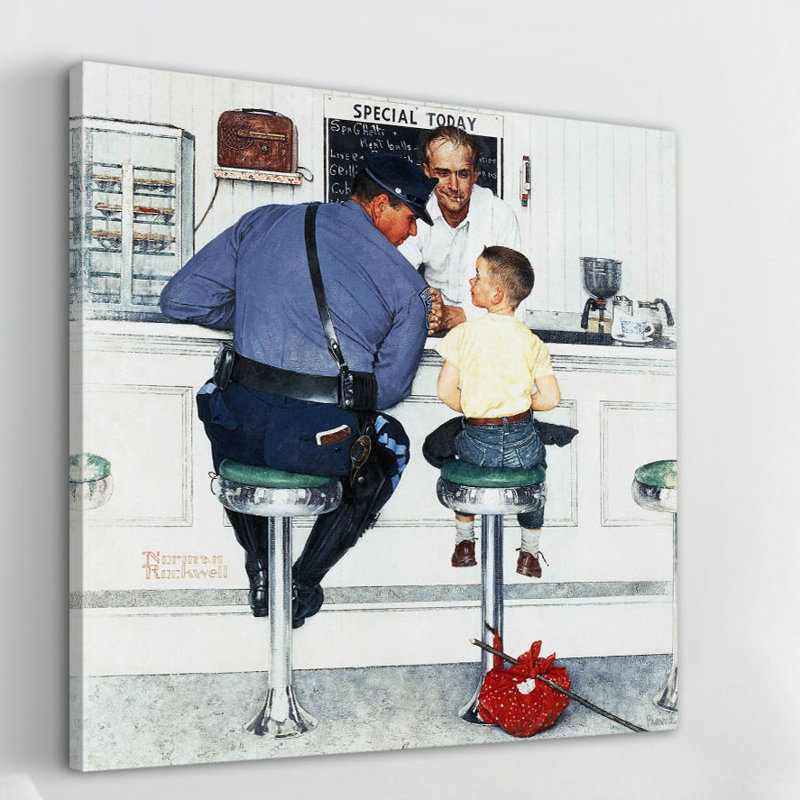 «Runaway» par Norman Rockwell - Photographie sur toile tendue, H 18 po x l 18 po x 1,5 po