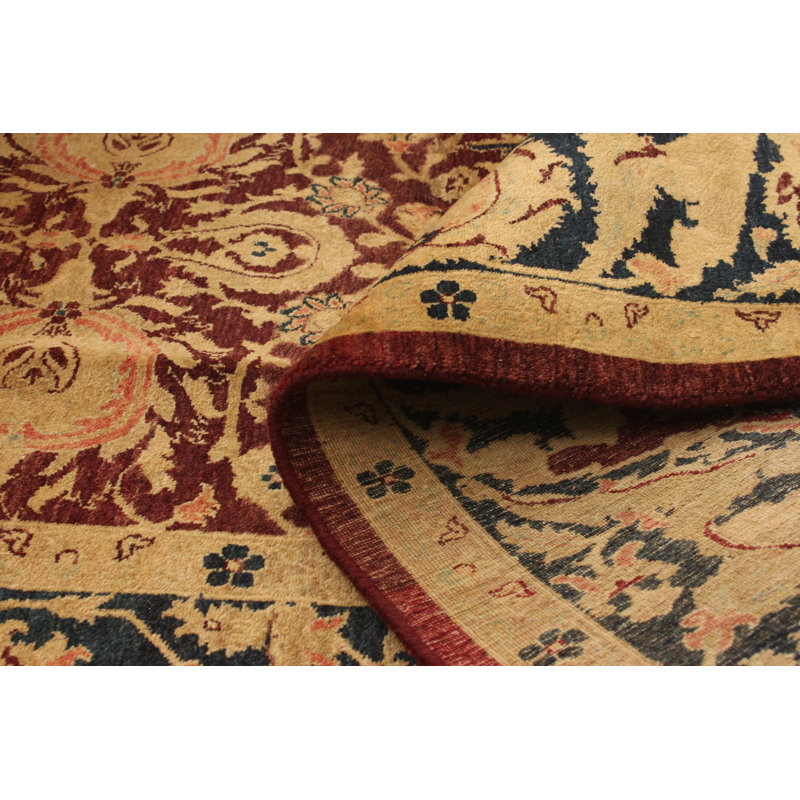 One-of-a-Kind Rectangle 6' X 9' New Age Wool Area Rug in Dark Red