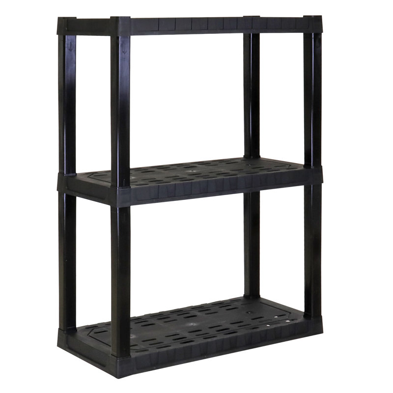 Étagère de rangement robuste à 3 niveaux Natalyah pour garage, garde-manger et buanderie, l 30 po x P 14 po x H 39 po, noir