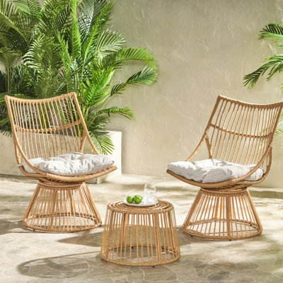 Chaise et table d'appoint brunes - Tissu imperméable, structure en fer, pliage et fabrication