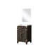 Meuble-lavabo en chêne brun - comptoir et miroir en acrylique inclus L 20 po x P 18 po avec compartiment de rangement supérieur