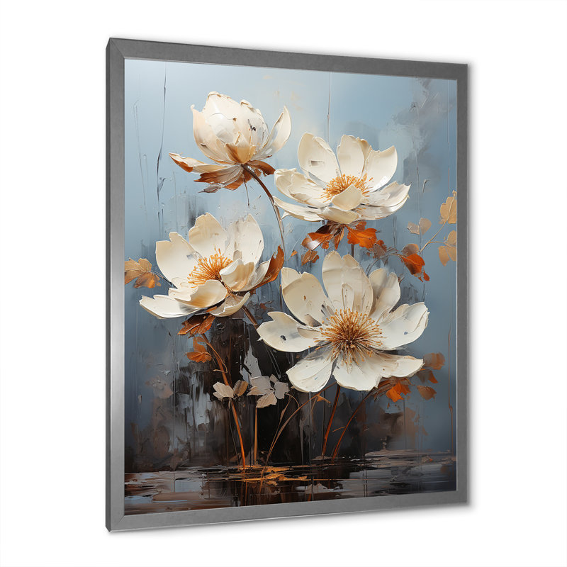 Sérénade lotus au clair de lune, Cadre photo argenté, H 40 po x l 30 po x P 1,5 po