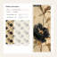 Papier peint floral noir avec pivoines noires, adhésif mural beige
