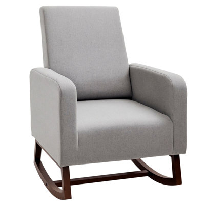 Chaise berçante en bois, fauteuil rembourré