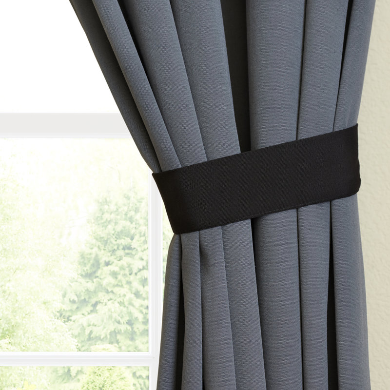 Paire de rideaux isolants avec pattes Cotswold, Noir / gris acier, l 52 po x L 84 po