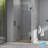 Frameless Shower Door - 3/8" SGCC Tempered Safety Glass with SmartGuard Coating - Single Hinged Design - 28" x 80" Matte Black Finish-70912148