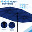 Parasol d'extérieur double face avec base, parasol rectangulaire avec manivelle pour terrasse et patio-1384888871