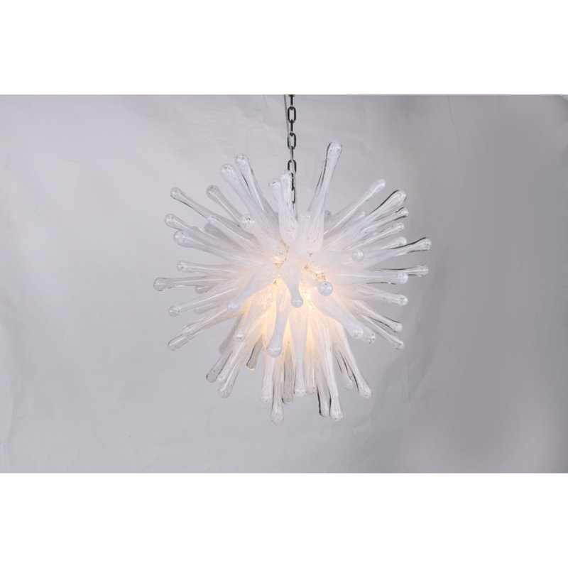Lustre 14 lumières bronze, Transparent/blanc, Bronze foncé, 48" Diameter x 48" Height