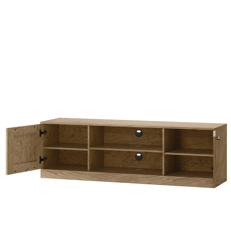 Stina Manufactured + Solid Oak Wood 2-Door TV Unit for TVs up to 70"