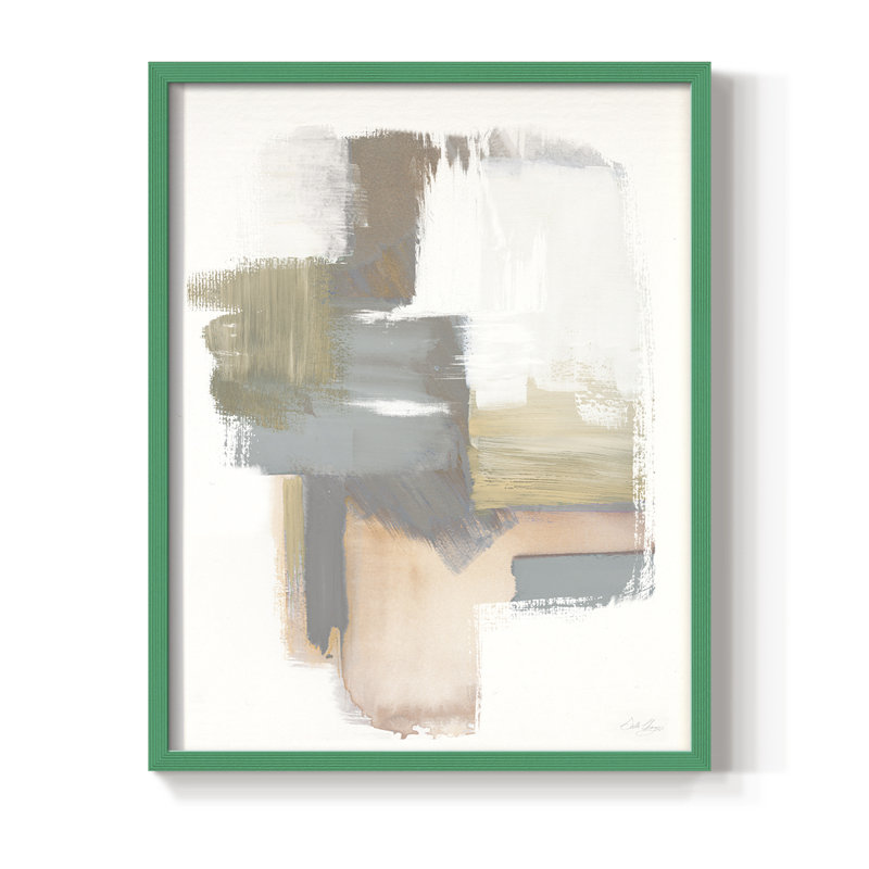 Reproduction encadrée Soft Symmetry II - bois massif, H 15 po x l 12 po, Vert