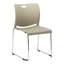 Chaises d'invités empilables luge - paquet de 4 | Siège ergonomique en polypropylène, structure en métal chromé, capacité de 275 lb | Chaises empilables pour salle d'attente, salle de classe, bureau et vestibule-122032666