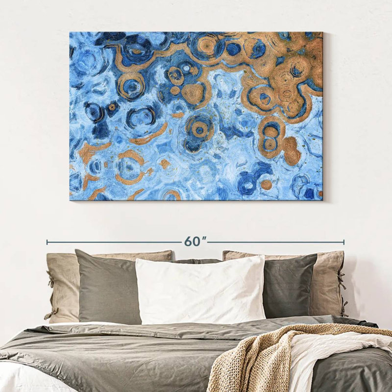 Avery Abstract Blue Sea, 34" H x 51" W