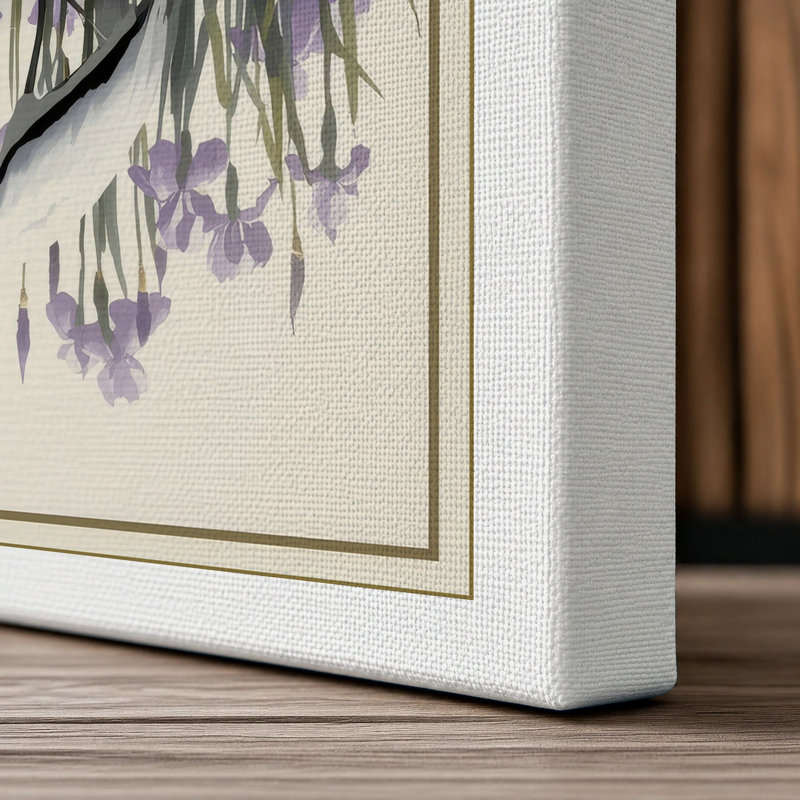 Irises in Reflection Botanical - Wrapped Canvas, 36x24 - 91.4 x 61.0 cm, White Border