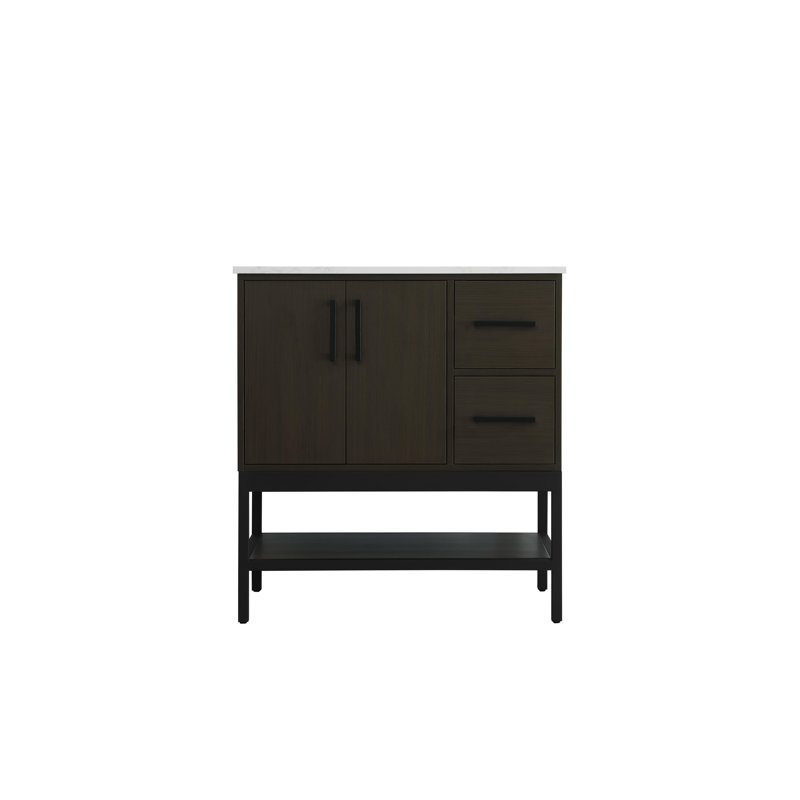 32 inch Single Bathroom Vanity, Mocha Brown