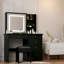Ensemble de coiffeuse avec tabouret et miroir-1307768470