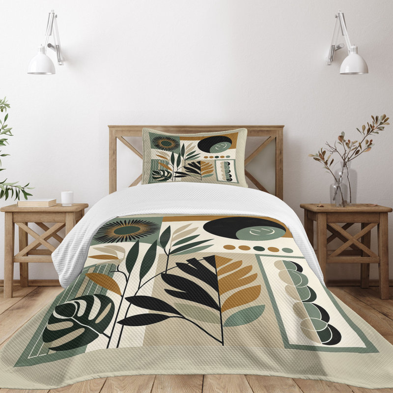 Polyester Floral Coverlet, Twin Coverlet / Bedspread + 1 Standard Sham