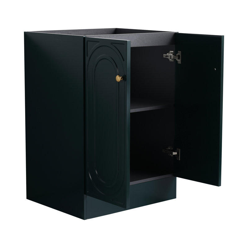Meuble-lavabo 24 po foncé - Armoire moderne fourmis à fermeture douce, Vert foncé, Gold