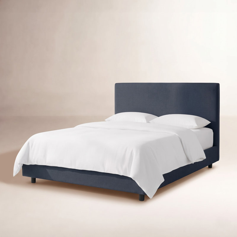 Lit tapissier standard en coton Marquise, Grand, Sergé Performance blanc
