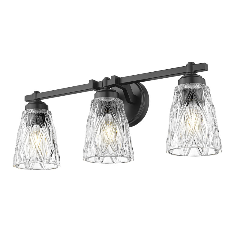 Meuble-lavabo noir mat 3 lumières Jordynn, Noir mat