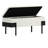 Mid-Century Modern Boucle Fabric & Metal Storage Bench - Ivory & Black
