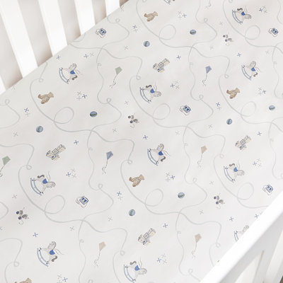 Little Toy Chest Crib Sheet, Ivory