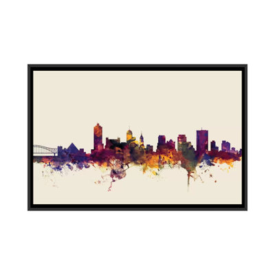 Skyline Series: Memphis, Tennessee, États-Unis, impression sur toile tendue beige