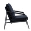 Fauteuil d'appoint en similicuir, fauteuil rembourré simple avec structure en métal noir robuste, fauteuil de lecture industriel pour salon, chambre, bureau, salle d'attente