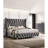 Bedroom Wingback Headboard 1Pc Eastern King Size Bed Furniture Gray Fabric Upholstered Unique Bed-2130459740
