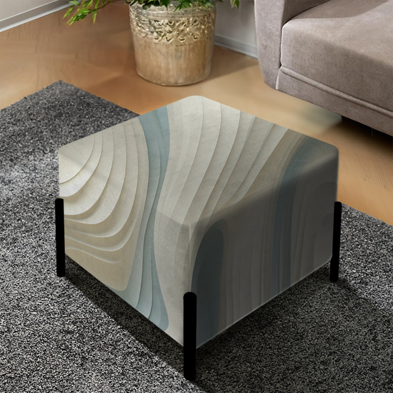 Sculptural Simplicity - Abstract Square Ottoman