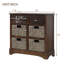 Armoire de rangement rustique avec tiroirs et paniers en rotin pour une utilisation polyvalente-228870879