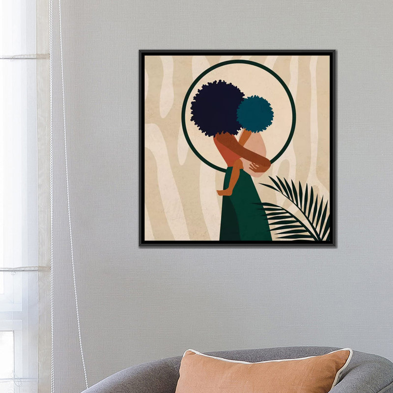 Stay Home No. 3 - impression d'art graphique, Aucun mat, H 26 po x l 26 po x P 1,5 po, Toile avec cadre noir