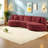 Modern Chenille Sofas With Curved Red Design For Home Living