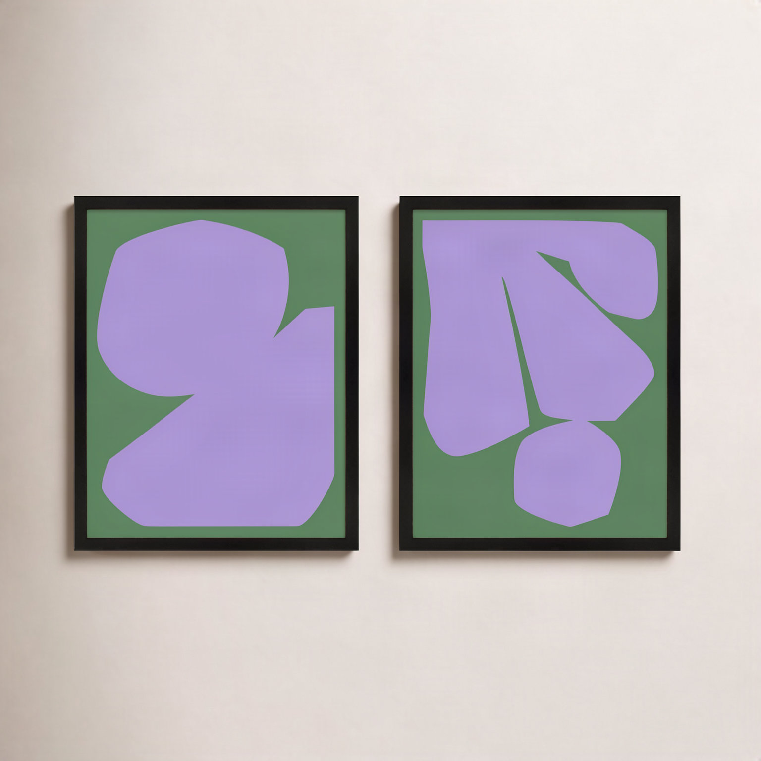 Element 2-Piece Print Set by Michael Kempen, 30"H x 24"W x 1.25"D, Black Framed